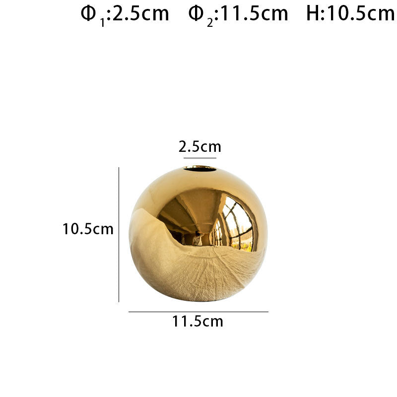 Electroplated Ceramic Gold Vase for Home Decor