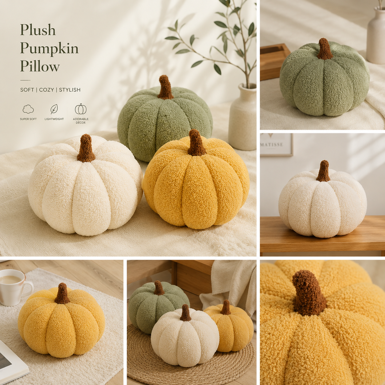Halloween Pumpkin Throw Pillow for Home and Office Decor