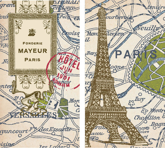 Large Decorative Map Paris Matches