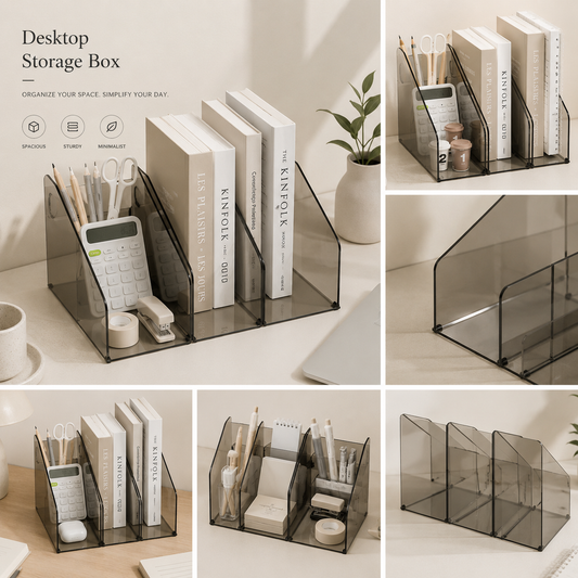 Desktop Storage Box for Office Supplies and Stationery